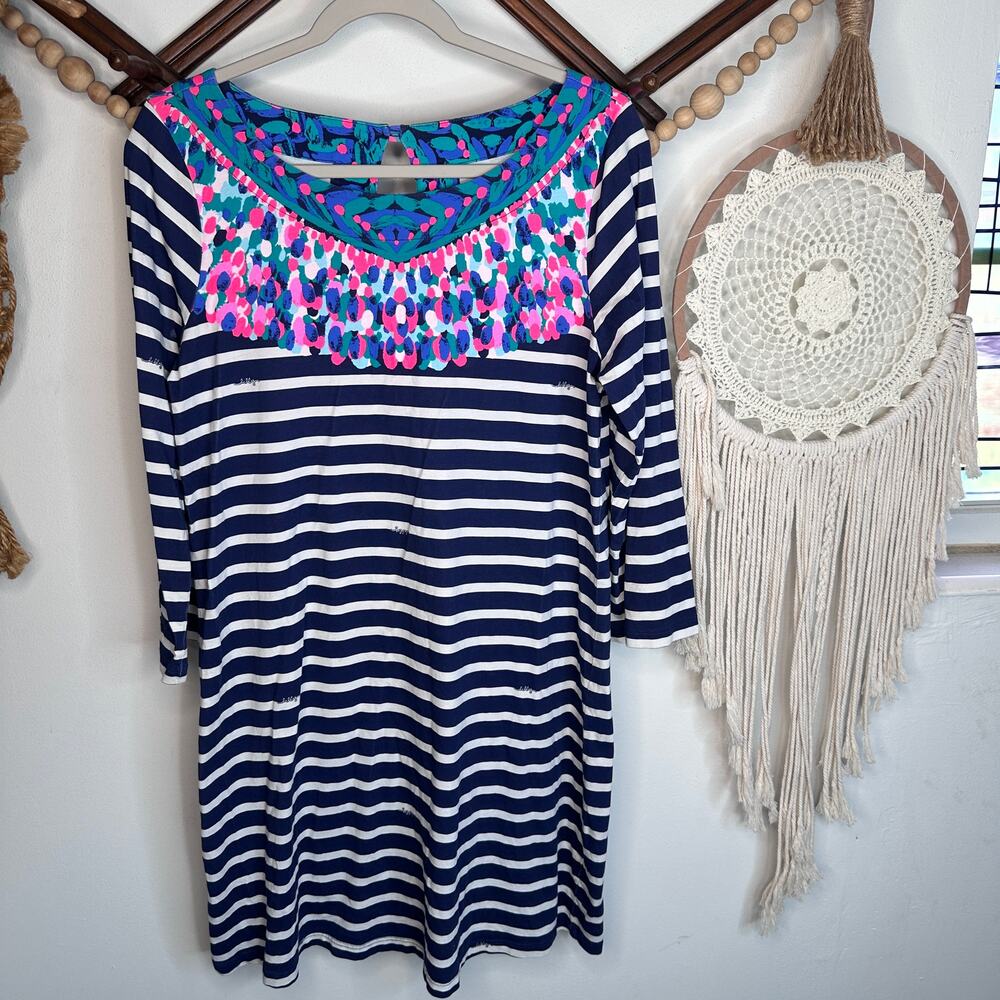 Lilly Pulitzer Navy White Stripe Bay Dress